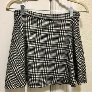 Black and White Plaid Skater Skirt